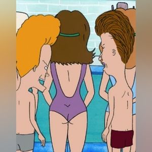 Beavis and Butthead Staring at Pool MTV  Original Vintage Art Print